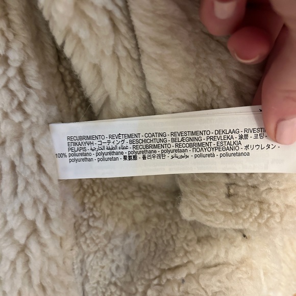 Zara Brown Shearling Vest with Cream Trim - Picture 5 of 6